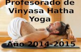 Profesorado de Vinyasa Hatha Yoga Año 2014-2015. Horarios: de 8,00 a 12,00 hs. talleres prácticos (Entrenamiento Yóguico y Capacitación Docente, como.
