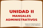 UNIDAD II MANUALESADMINISTRATIVOS Apuntes de Administración II, realizado con fines didácticos.