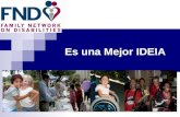 Es una Mejor IDEIA. La Red para Familias con Discapacidades (FND) es:  Dirigida por Familias  No Lucrativa.