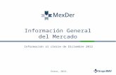Información General del Mercado Información al cierre de Diciembre 2012 Enero, 2013.