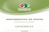 CONQUISTA DE CLIENTES GENERALES ARGUMENTOS DE VENTA.