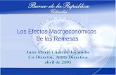 Los Efectos Macroeconómicos de las Remesas Juan Mario Laserna Jaramillo Co-Director, Junta Directiva abril de 2005 Juan Mario Laserna Jaramillo Co-Director,