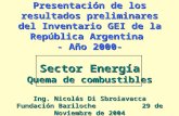 Presentación de los resultados preliminares del Inventario GEI de la República Argentina - Año 2000- Sector Energía Quema de combustibles Ing. Nicolás.