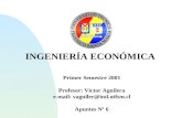INGENIERÍA ECONÓMICA Primer Semestre 2001 Profesor: Víctor Aguilera e-mail: vaguiler@ind.utfsm.cl Apuntes Nº 6.