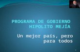 Programa de Gobierno e Inversión Hipólito Mejía 2012