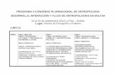 Programa II Congreso Plurinacional de Antropología: Moviminetos Inidianistas y Kataristas, politización de la etnicidad en los andes