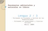 Paratextos Editoriales Y Autorales En Libros 2009