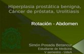 Hiperplasia prostática benigna, cáncer de próstata y Urolitiasis