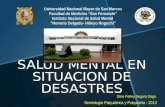 SALUD MENTAL EN SITUACION DE DESASTRES