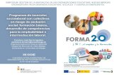 Proyecto FORMA2.0 | Formación, Intermediación Laboral e Inclusión Social,