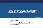 CRITERIOS Y ESTÁNDARES PARA LA CERTIFICACIÓN PROFESIONAL EN EL PERÚ