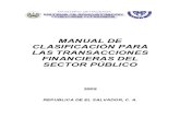Manual de Clasificacion Para Las Transacciones Financier As Del Sector Publico