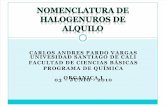 Nomenclatura de Halogenuros de Alquilo