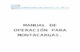 MANUAL DE OPERACIÓN PARA MONTACARGAS