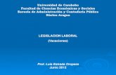 Legislación Laboral (Tema: Vacaciones)