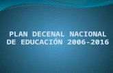 PLAN DECENAL DE EDUCACIÓN 2006-2016