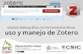 Gestión bibliográfica con herramientas libres:  uso y manejo de Zotero