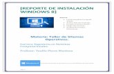 Reporte de Instalacion Windows 8