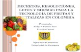 Expo Decretos, Resoluciones, Leyes y Normas Tecn Frutas Lista