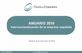 Presentacion Anuario 2010 de la internacionalización de la empresa española