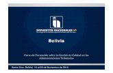 Presentación Bolivia - Curso de formación sobre Gestión de Calidad en las administraciones tributarias / Servicio de Impuestos Nacionales SIN, Bolivia