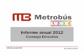 Informe Anual 2012 Metrobús