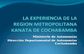 La experiencia de la región Metropolitana Kanata de Cochabamba