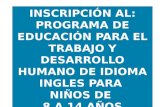 Proceso de Inscripción Curso Inglés Niños
