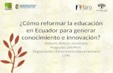 Educación en Ecuador para generar conocimiento e innovación
