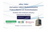 Agenda Jornadas Técnicas Autoconsumo en Extremadura. Presentación servicios y equipo comercial de Albasolar