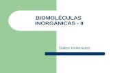 Biomoléculas inorgánicas: Las sales minerales