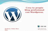 Presentación para el taller: Crea tu propio blog profesional bajo Wordpress