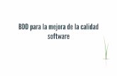 BDD para la mejora de la calidad software
