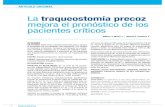 traqueotomia precoz mejora el pronosticos de los pacientes criticos