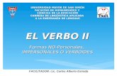 El verbo II: Formas no-personales del verbo (Verboides)
