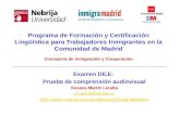 Ejemplo de una prueba de evaluación del Diploma Inicial de Lengua Española para trabajadores inmigrantes