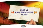 Unit vii argumentative texts