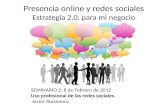 Presencia online y redes sociales seminario 8 febrero 2012