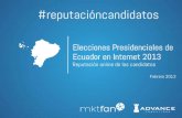 Informe reputación online candidatos presidenciales Ecuador 2013