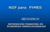 Sección 31 información financiera en economías inflacionarias