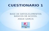 Cuestionario 1: Base de datos elementos básicos de Access 2012