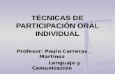 Técnicas de participación oral individual charla