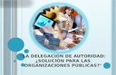 Proyecto: La delegacion de Autoridad como solucion para las Organizaciones Publicas