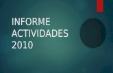Informe actividades 2010