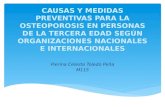 CAUSAS Y MEDIDAS PREVENTIVAS PARA LA OSTEOPOROSIS EN PERSONAS DE LA TERCERA EDAD SEGÚN ORGANIZACIONES NACIONALES E INTERNACIONALES