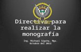 Directiva para realizar la monografía en la UEFAE Nº1 Quito