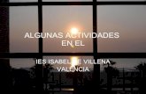 Algunas actividades en el IES Isabel de Villena