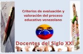 Criterios de evaluación en el proceso educativo venezolano