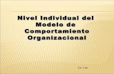 Nivel Individual del modelo de Comportamiento organizacional