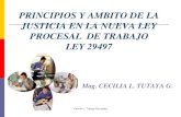 PRINCIPIOS Y AMBITO DE LA JUSTICIA EN LA NUEVA LEY PROCESAL DE TRABAJOLEY 29497
